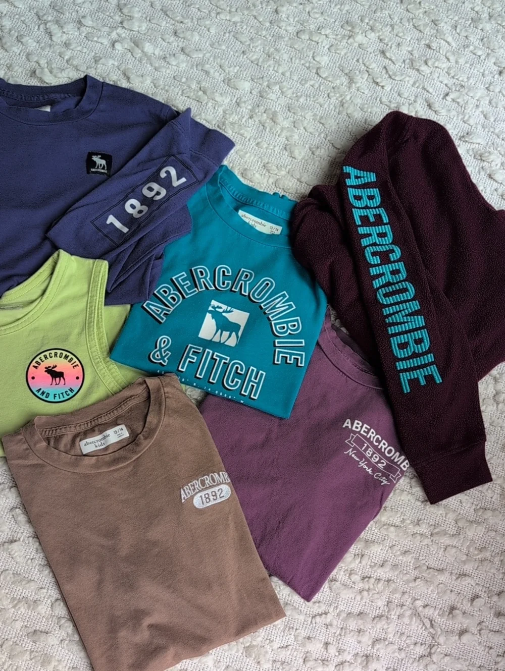 Abercrombie Kids 13/14 Large Kids Boys Tee Bundle Lot Long Sleeve Pullover